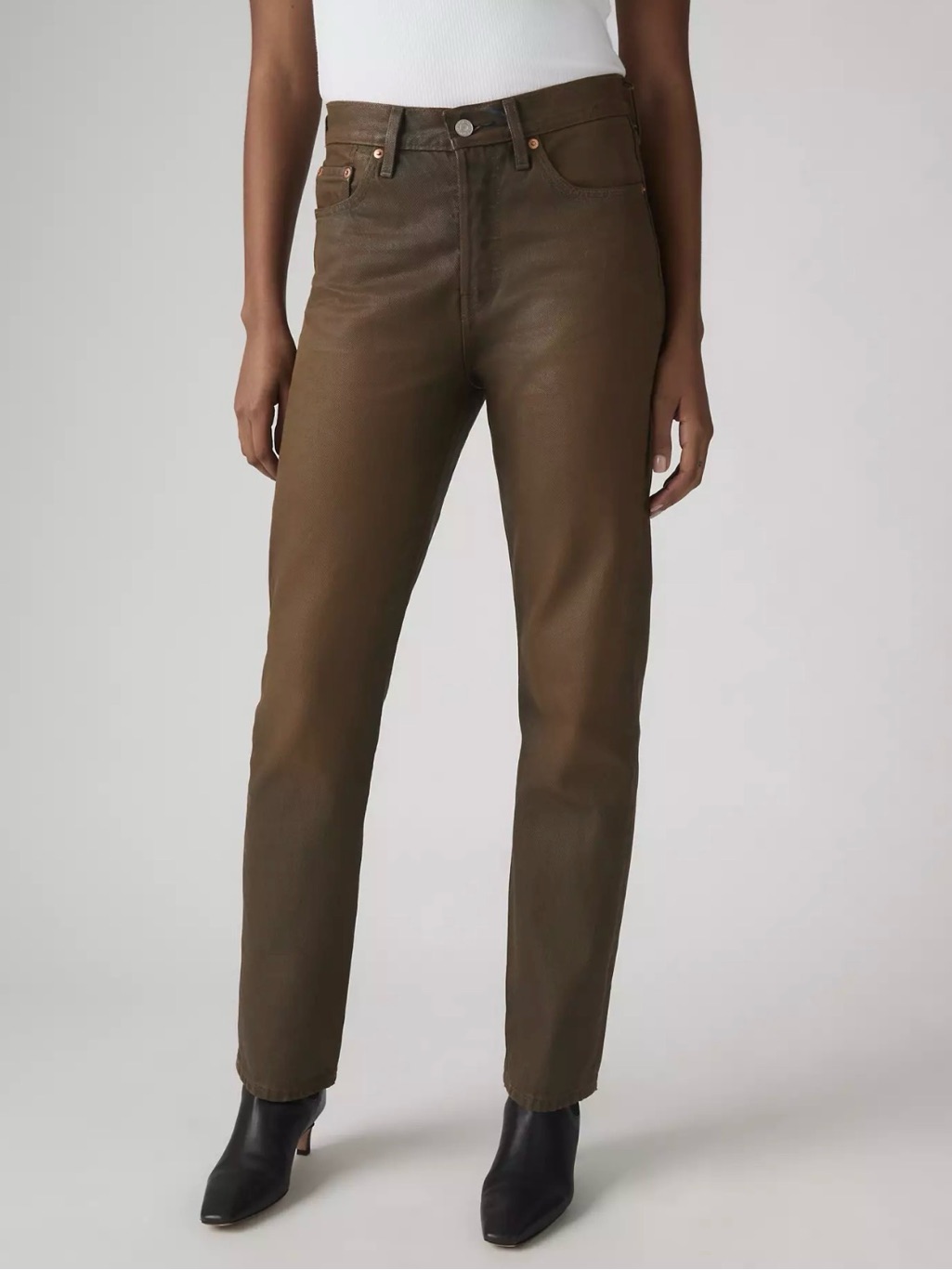 Levi’s Original Coated High Rise Pay Day Brown 26 X 32